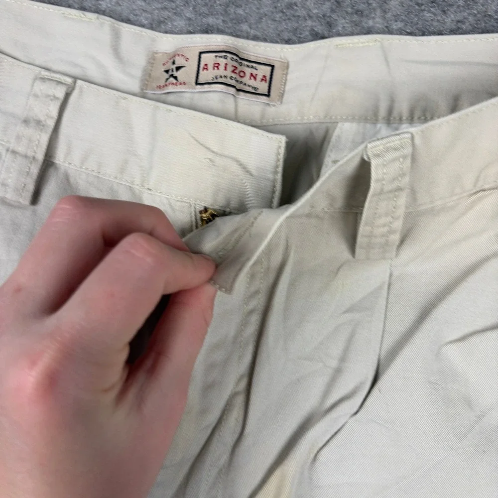 Arizona‎ Chino Shorts Mens 34 Beige Pleated Front Cotton Casual Summer Khaki Y2K